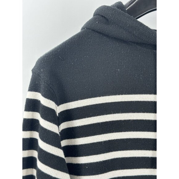 Vintage Polo Ralph Lauren B&W Striped Hoodie Size XL Slim Fit (X7) - Picture 3 of 7